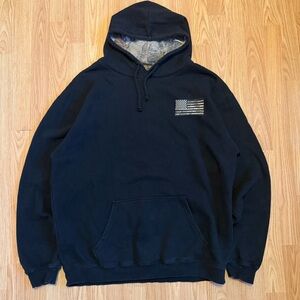 Classic Black Hoodie with Flag Patch